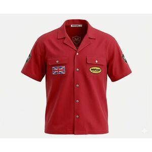 Watson Studios London Polo Club Work Shirt Red XL NWT Embroidered Button Up